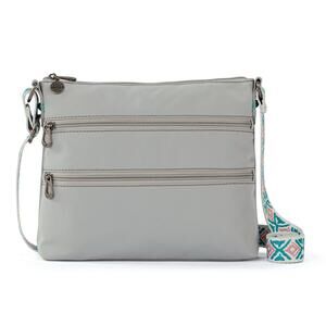 Sakroots Artist Circle Light Grey Crossbody Travel Purse 🌺
